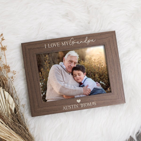 Grandpa Picture Frame Personalized | Custom Grandfather Picture Frame | Picture Frame for Grandpa | Love My Grandpa Gift from Grandchildren