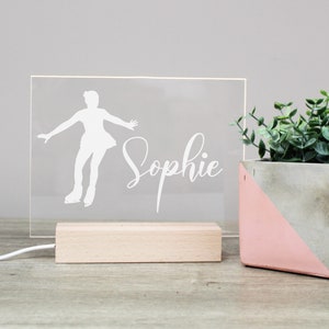 Figure Skating Night Light | Personalized Ice Skater Light | Ice Skating Gift for Girls | Personalized Figure Skater LED Night Light Gift