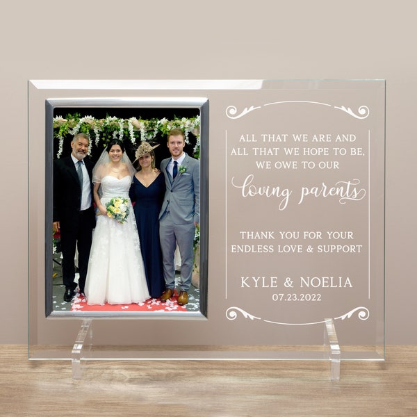 Parents Wedding Picture Frame | Gift for Parents on Wedding Day | Wedding Gift for Parents | Personalized Wedding Picture Frame for Parents