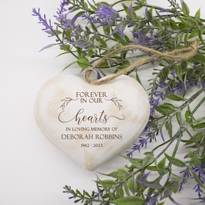 Forever In Our Hearts Memorial Ornament | Personalized Sympathy Christmas Ornament | Sympathy Heart Ornament | Memorial Ornament Gift