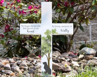 Dog Memorial Solar Cross Garden Stake | Personalized Dog Grave Marker | Dog Loss Gifts | Dog Memorial Gift | Dog Garden Memorial | Pet Loss