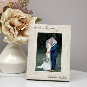 Personalized Wedding Gift for Couples Wedding Picture Frame Engraved Anniversary Picture Frame Custom Engraved Wedding Photo Frame White 4x6