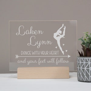 Dance With Your Heart Night Light | Personalized Dancer LED Light | Dance Room Decor | Girl Room Decor | Personalized Dancer Gift for Girls