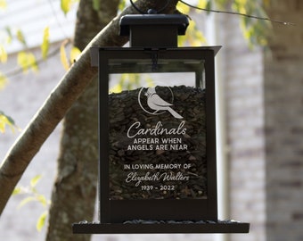Cardinal Memorial Bird Feeder | Cardinals Appear When Angels Are Near Memorial Gift | Personalized Garden Memorial | Bereavement Gift