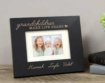Grandchildren Make Life Grand Picture Frame | Grandparents Picture Frame Gift |  Grandma Picture Frame | Personalized Gift for Grandparents