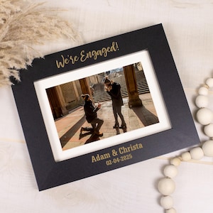 Engagement Picture Frame Personalized with Names | We&#39;re Engaged Picture Frame | Custom Engagement Picture Frame | Proposal Picture Frame