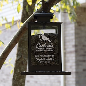 Cardinal Memorial Bird Feeder | Cardinals Appear When Angels Are Near Memorial Gift | Personalized Garden Memorial | Bereavement Gift |