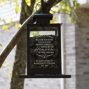 Memorial Bird Feeder Gift | Heaven in Our Garden Bird Feeder | Personalized Sympathy Gift | Bird Feeder Hanging | Unique Bereavement Gift