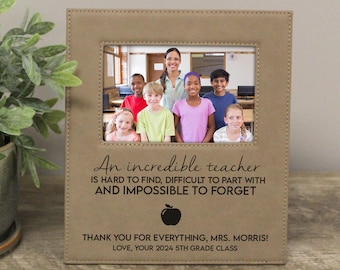 Teacher Picture Frame Gift | Personalized Picture Frame to Teacher from Class | Custom Teacher Picture Frame Gift | Teacher & Student Frame