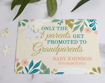 Best Parents Get Promoted to Grandparents | Pregnancy Reveal for Grandparents | Baby Announcement for Grandparents | Baby Reveal Puzzle