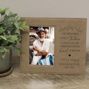 Father Memorial Picture Frame | Dad Memories Picture Frame | Loss of Father Sympathy Gift | Personalized Father Bereavement Gift