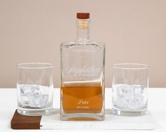 Stepfather of the Groom Whiskey Decanter | Personalized Stepdad of the Groom Bourbon Decanter | Custom Groom's Step Dad Wedding Gift