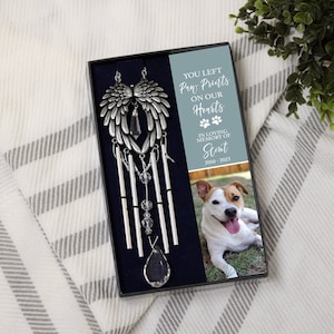 Pet Loss Gifts | Pet Memorial Wind Chime | Dog Memorial Gifts | Pet Photo Sympathy Gift | Loss of Dog Sympathy Wind Chime | Pet Remembrance