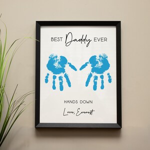 Father&#39;s Day Handprint Sign | Personalized Father&#39;s Day Gift from Kids | Gifts for Grandpa | Handprint Flower Bouquet Father&#39;s Day Craft