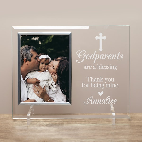 Personalized God Parents Picture Frame | Gift for God Parents | Godparents are a Blessing | Baptism Gift for God Parents | Godmother Gifts