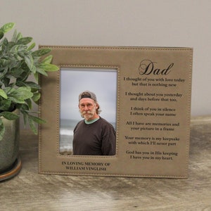 Dad Memorial Picture Frame | Thought of You with Love Today Frame | Custom Father Sympathy Gift | Loss of Father Gift | Dad Bereavement Gift
