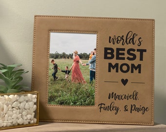 World's Best Mom Picture Frame | Personalized Mom Picture Frame | Mother's Day Picture Frame Gift | Gift for Mom from Kids | Mom Photo Frame