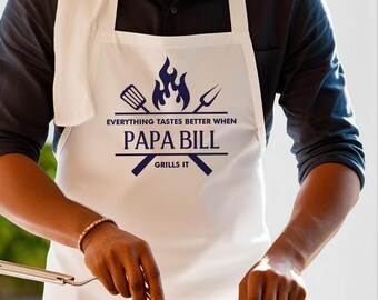 Personalized Grandpa Apron | Father's Day Gifts for Grandpa | Custom Grill Apron for Men | Grandpa Birthday Gift | Gift for Papa Pappy