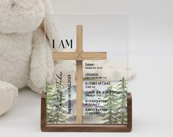 Confirmation Gift for Boys | Personalized Baptism Gifts for Boys| First Communion Gift for Boys| I Am Bible Verses | Christening Gift Boys