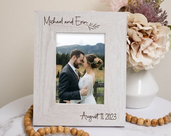 Personalized Wedding Gift for Couples | Wedding Picture Frame | Engraved Anniversary Picture Frame | Custom Engraved Wedding Photo Frame