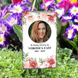 Photo Memorial Gift | Personalized Garden Memorial Sign | In Memory of Sign with Picture | Memorial Garden Plaque | Custom Sympathy Gifts