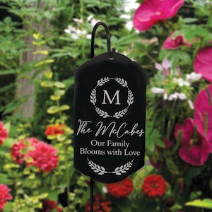 Personalized Garden Stake | Engraved Garden Plaque | Monogram Garden Decor | Housewarming Gift for Garden | Mother&#39;s Day Gift for Gardeners