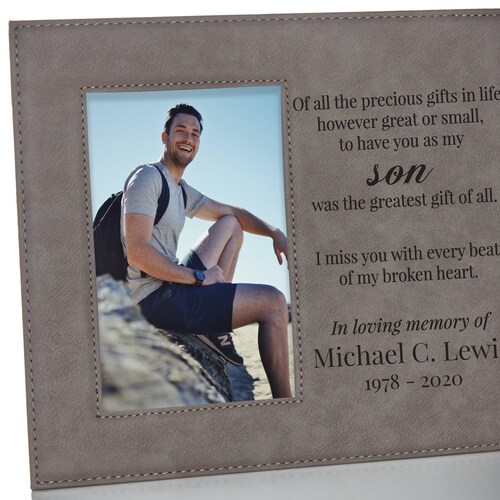 Son Memorial Picture Frame Personalized Son Sympathy Gift Etsy