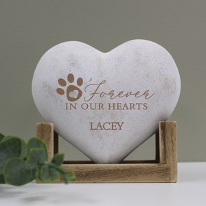 Engraved pet memorial heart