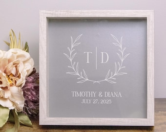 Wedding Shadow Box | Keepsake Box for Wedding Mementos | Bridal Shower Gift | Wedding Memory Box | Gift for Newlyweds | Custom Wedding Gift