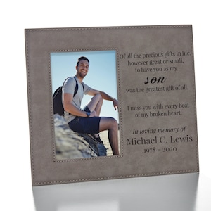 Son Memorial Picture Frame | Personalized Son Sympathy Gift | Son Rememberance Picture Frame | Gift for Loss of Son | Son Passed Away Gift