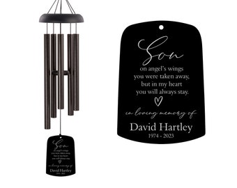 Loss of Son Memorial Wind Chime | Son Angel Wind Chime | Personalized Son Sympathy Gift | Son Remembrance Gift | Son Bereavement Gifts