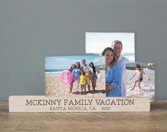 Family Vacation Picture Frame Display | Beach Vacation Pictures | Vacation Photo Block | Personalized Vacation Keepsake Gift | Vacation Gift