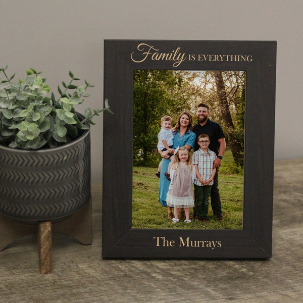 Family is Everything Picture Frame | Personalized Family Picture Frame | Family Name Picture Frame | Family Quote 5x7 Wood Picture Frame