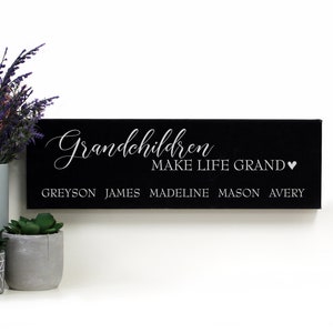 Grandchildren Wall Sign Personalized | Christmas Gift for Grandma | Grandchildren Make Life Grand Sign | Gift for Grandparents with Names