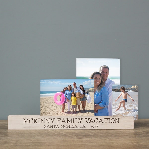 Family Vacation Picture Frame Display | Beach Vacation Pictures | Vacation Photo Block | Personalized Vacation Keepsake Gift | Vacation Gift