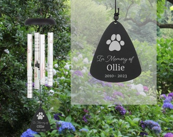 Pet Memorial Wind Chime Personalized | Dog Memorial Wind Chime | Cat Rainbow Bridge Wind Chime | Dog Sympathy Gift | Pet Memorial Gift