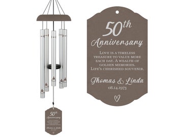 50th Anniversary Wind Chime | Personalized Anniversary Wind Chime | 50th Anniversary Gift for Parents | 50th Wedding Anniversary Gifts