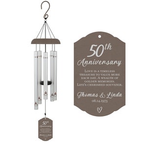 50th Anniversary Wind Chime | Personalized Anniversary Wind Chime | 50th Anniversary Gift for Parents | 50th Wedding Anniversary Gifts