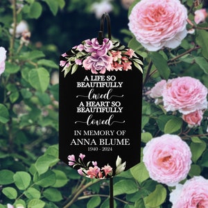 Personalized Memorial Garden Stake | Memorial Garden Decor | Cemetery Grave Marker | In Memory of Garden Stake | Sympathy Gifts for Garden