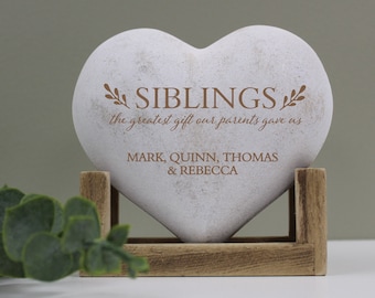 Personalized Siblings Gift | Siblings Greatest Gift Wood Heart Sign | Christmas Gift for Siblings | Gift for Sister | Gift for Brother