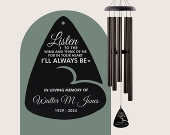 Listen to the Wind Memorial Chime | Personalized Memorial Wind Chime | Sympathy Wind Chime Gift | In Memory of Wind Chime | Bereavement Gift