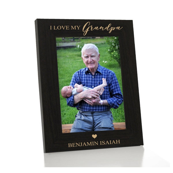 Grandpa Picture Frame Personalized | Custom Grandfather Picture Frame | Picture Frame for Grandpa | Love My Grandpa Gift from Grandchildren