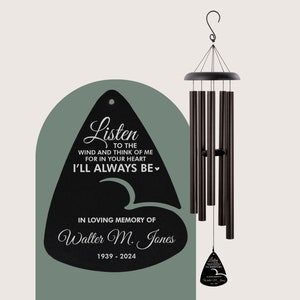 Listen to the Wind Memorial Chime | Personalized Memorial Wind Chime | Sympathy Wind Chime Gift | In Memory of Wind Chime | Bereavement Gift