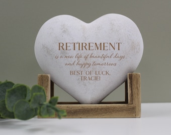 Retirement Gifts for Women | Retirement Wooden Heart Keepsake | Personalized Retirement Gift | Retired Gift for Her | Teacher Retirement