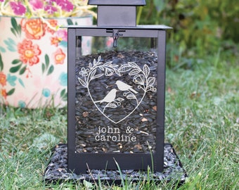 Love Birds Bird Feeder | Wedding Bird Feeder Gift | Anniversary Gift for Couples | Valentines Day Gift for Wife | Personalized Bird Feeder