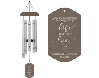 Wedding Wind Chime Personalized | And So Together Wind Chime | Personalized Wedding Gifts | Anniversary Wind Chime | Christmas Gift Couples