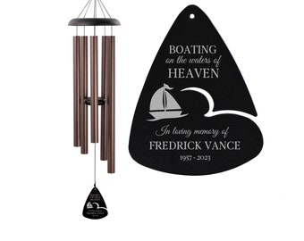 Boating Memorial Wind Chime | Boater Memorial Gift | Boating Sympathy Gift | Boating Waters of Heaven Wind Chime | Boating Remembrance Gift