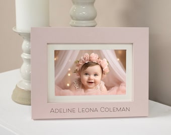 Simple Baby Picture Frame | Minimalist Nursery Decor | Gifts for Baby | Pink Nursery Frame | Blue Nursery Frame | Personalized Baby Photo