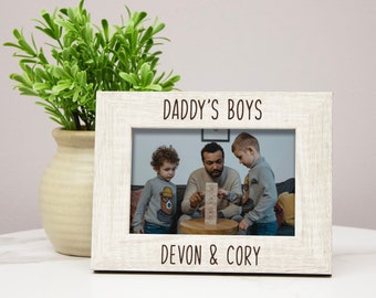 Daddy's Boys Picture Frame Personalized | Father and Sons Picture Frame | Daddy and Sons Picture | Boy Dad Picture Frame | Dad of Boys Gift