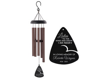 tribute wind chime Personalized memorial wind chimes your light will always shine in my heart in loving memory gift bereavement gift